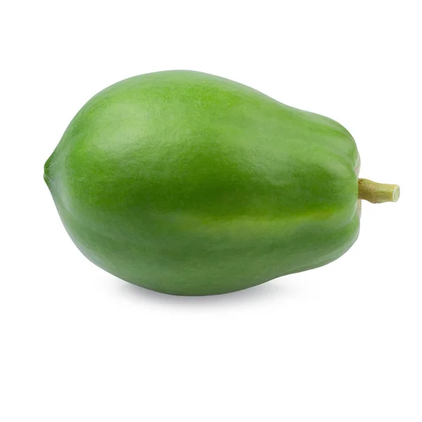 Papaya Verde Aislada Sobre Fondo Blanco — Foto de Stock