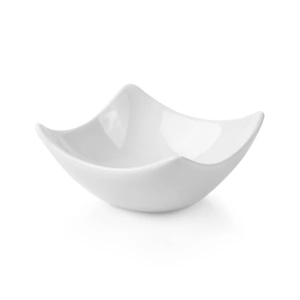 Weiße Keramikschale Isoliert Auf Weißem Hintergrund — Stockfoto