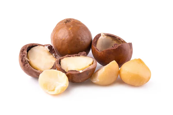 Орехи Макадамии Изолированы Белом Фоне — стоковое фото