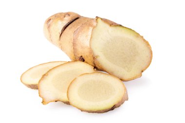 Beyaz bir arka plan üzerinde izole Whiteturmeric bitki.