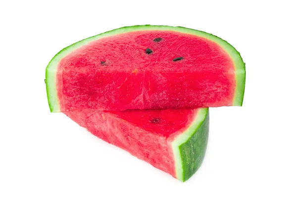 Skivad Vattenmelon Isolerad Vit Bakgrund — Stockfoto