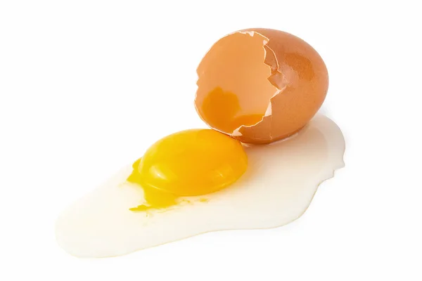 Gemas Ovos Frescas Isoladas Sobre Fundo Branco — Fotografia de Stock