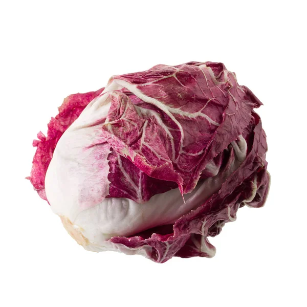 Radicchio Ensalada Roja Aislada Sobre Fondo Blanco —  Fotos de Stock