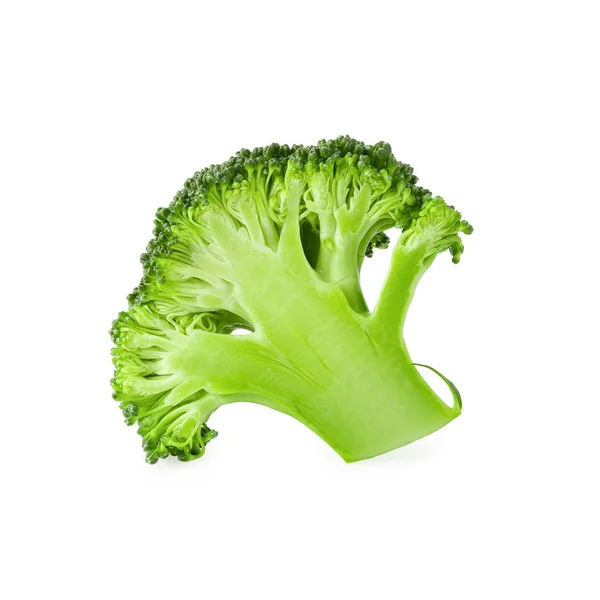 Verse Broccoli Blokken Voor Koken Geïsoleerd Witte Achtergrond — Stockfoto