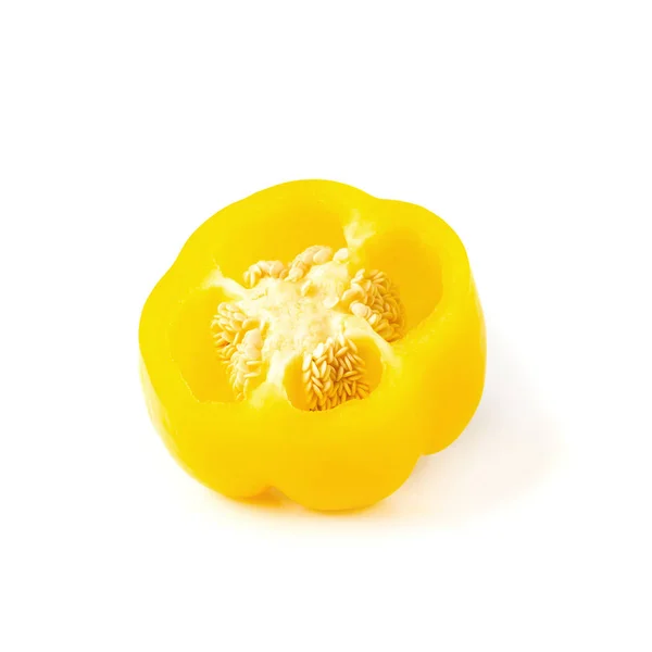 Zoete Gele Peper Geïsoleerd Witte Achtergrond — Stockfoto