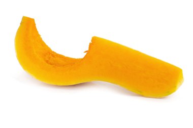 Beyaz arkaplanda izole edilmiş tereyağlı ezme dilimi