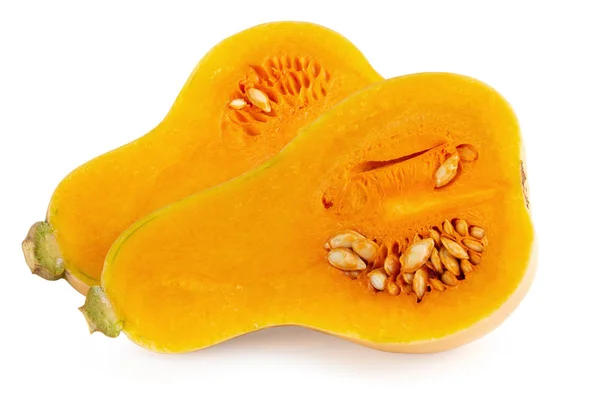 Fetta Zucca Farfalla Isolata Sfondo Bianco — Foto Stock