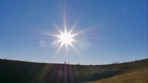 Tid Förflutit Solnedgången Med Färgglada Dramatisk Himmel — Stockvideo