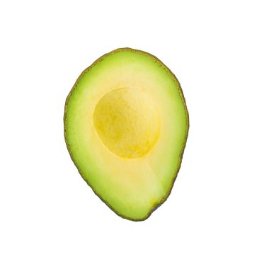 Beyaz zemin üzerinde yeşil olgun avokado izole.