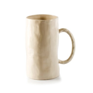 Beyaz bir arka plan üzerinde izole beyaz seramik cam.