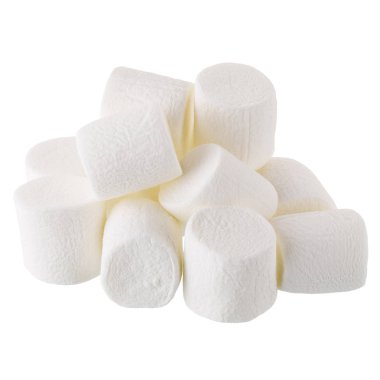 Fluffy white marshmallow isolated on white background. clipart