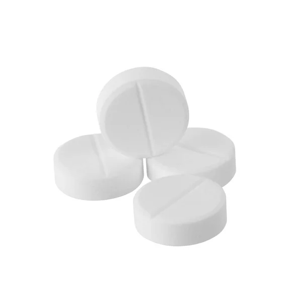 Paracetamol Comprimidos Medicamentos Isolados Sobre Fundo Branco — Fotografia de Stock