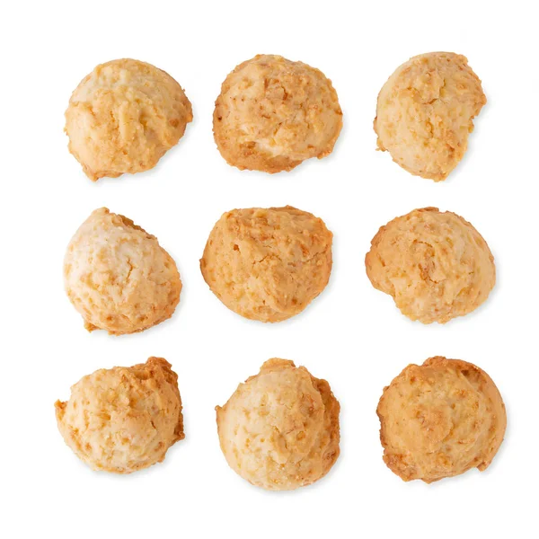 Lahodné Kokosové Sušenky Izolovaných Bílém Pozadí — Stock fotografie