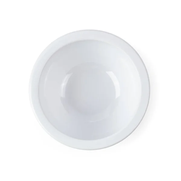 Tazón de cerámica blanca aislado sobre fondo blanco — Foto de Stock