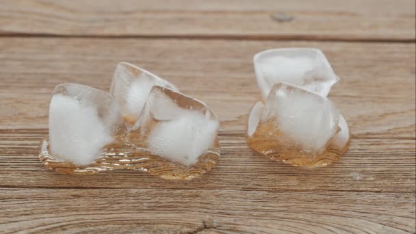 Time Lapse Melting Ice Cubes Hot Day — Stock Video