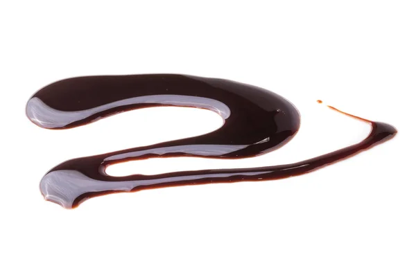 Modèle Abstrait Fait Sauce Chocolat Isolé Sur Fond Blanc — Photo