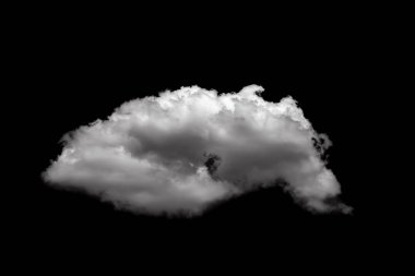 Beyaz bulut siyah arkaplan üzerinde izole gerçekçi bulut.