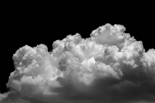 Nuvem branca isolada sobre um fundo preto nuvem realista . — Fotografia de Stock