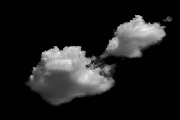 Biała chmura odizolowana na czarnym tle realistyczna chmura. — Zdjęcie stockowe