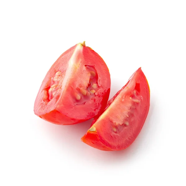 Fetta di pomodoro isolata su sfondo bianco — Foto Stock