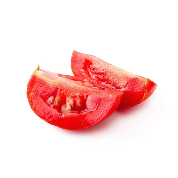 在白色背景上分离的番茄片 — 图库照片