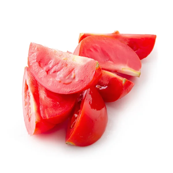 Fetta di pomodoro isolata su sfondo bianco — Foto Stock