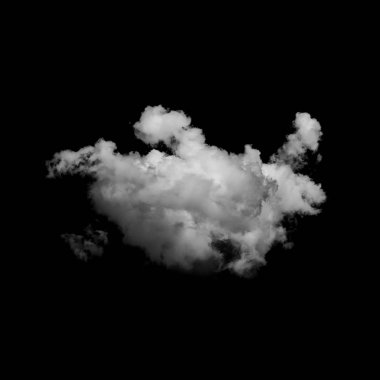 Siyah bir arkaplanda beyaz bulut izole.