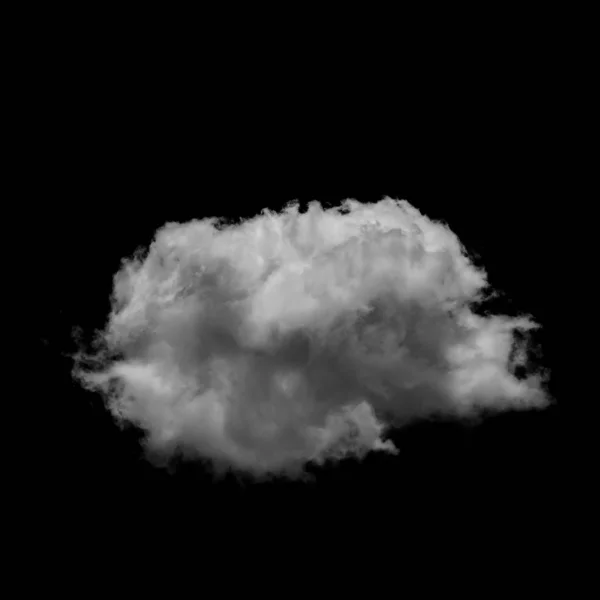 Nuvola bianca isolata su uno sfondo nero. — Foto Stock