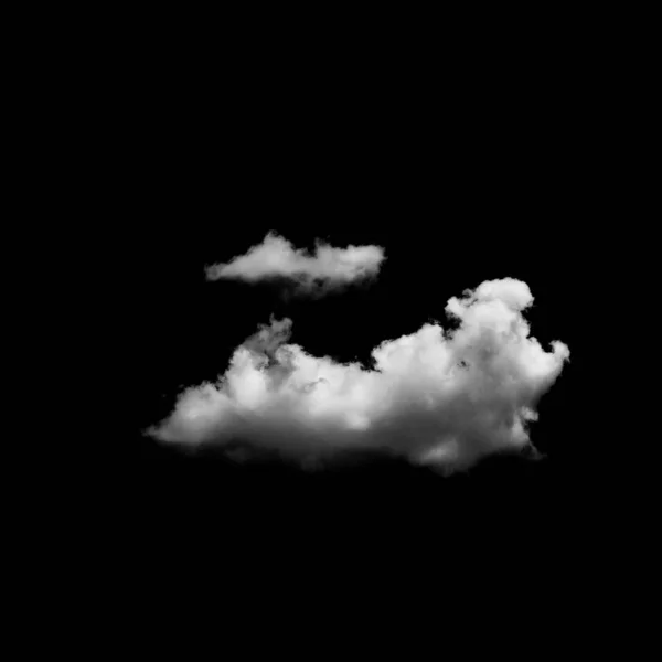검은 배경에 분리 된 하얀 구름. — 스톡 사진