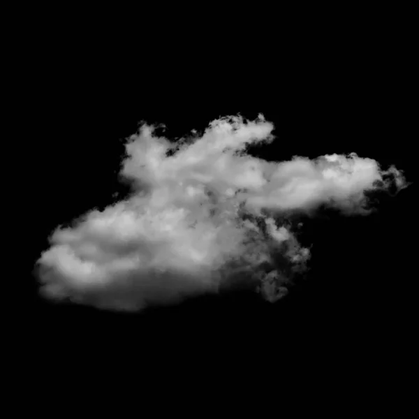 White cloud isolated on a black background. — Stock Photo, Image