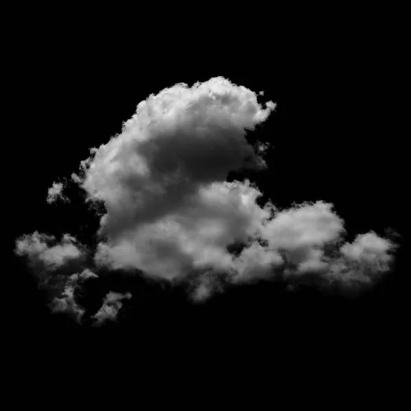 검은 배경에 분리 된 하얀 구름. — 스톡 사진