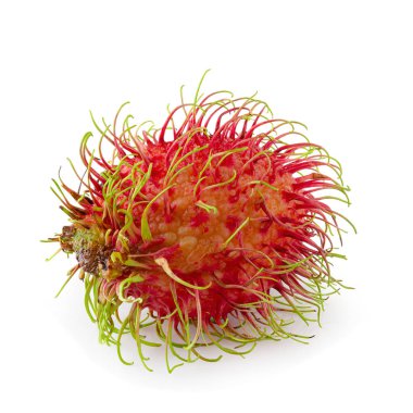 Beyaz arka planda izole Rambutan tatlı meyve.