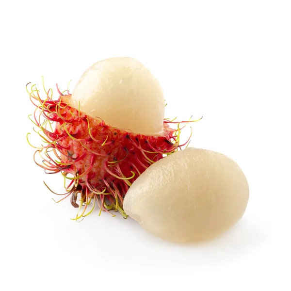 Rambutan zoet fruit geïsoleerd over witte achtergrond. — Stockfoto