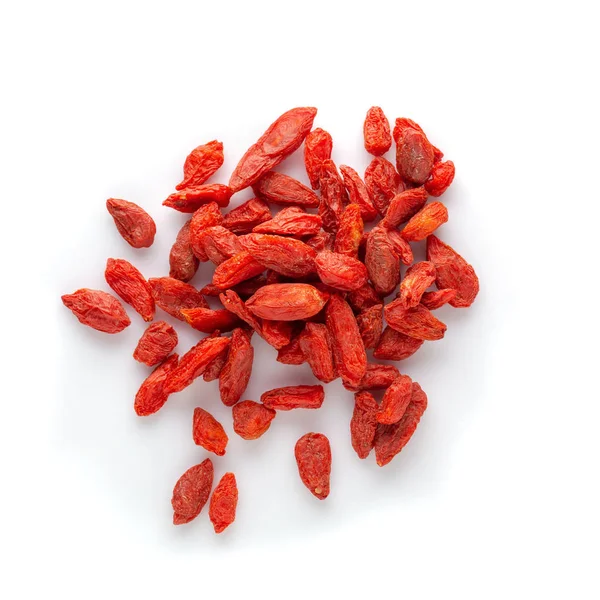 Wolfberry or Dried Goji berries isolated over white background. — Stock Photo, Image