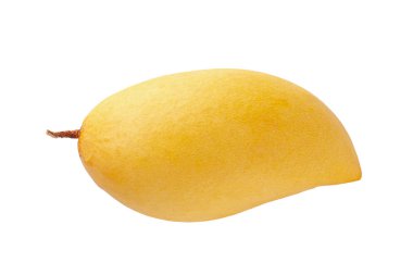 Beyaz arka planda izole edilmiş sarı mango meyvesi