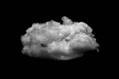 Beyaz bulut siyah arkaplan üzerinde izole gerçekçi bulut.
