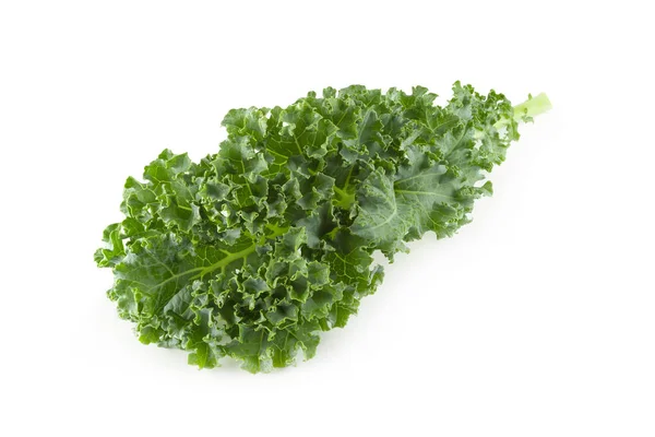 Fresh organic green kale leaves isolated over white background — Stock Photo, Image