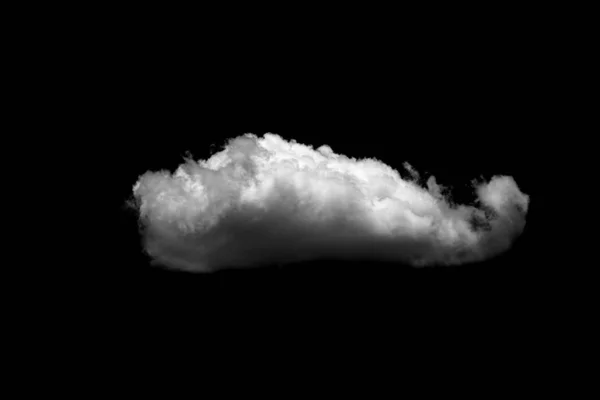 Nuage blanc isolé sur un fond noir nuage réaliste . — Photo