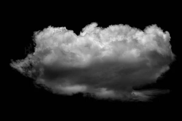 Біла хмара ізольована на чорному фоні реалістична хмара . — стокове фото