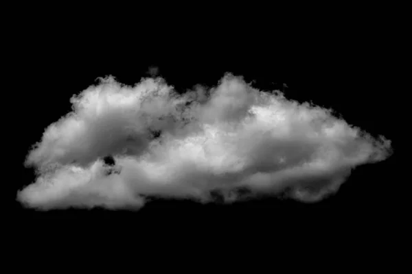 White cloud isolated over a black background realistic cloud. — Stock Photo, Image