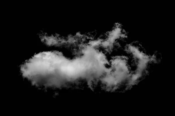 Biała chmura odizolowana na czarnym tle realistyczna chmura. — Zdjęcie stockowe