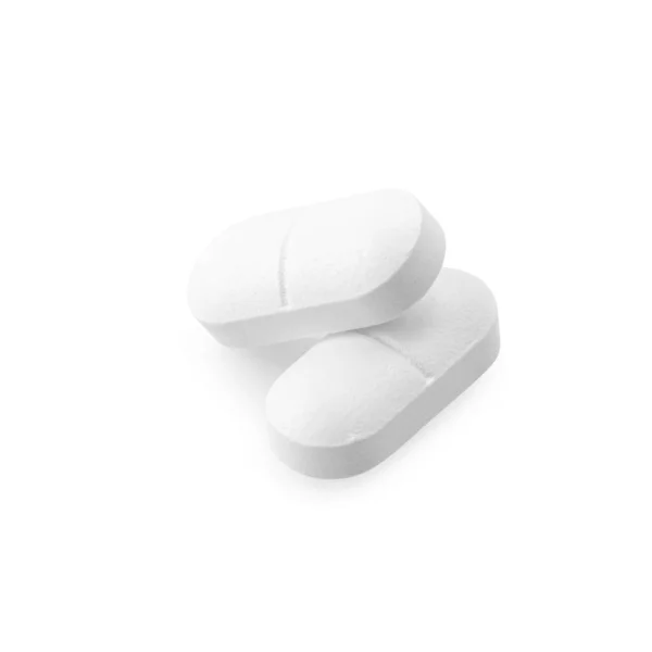 Drogas de paracetamol isoladas em um fundo branco . — Fotografia de Stock