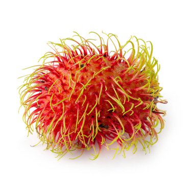 Beyaz arka planda izole Rambutan tatlı meyve.