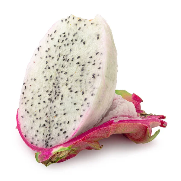 Tranché de fruits du dragon ou Pitaya isolé sur fond blanc . — Photo