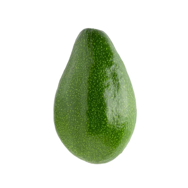 Zelené zralé avokádo izolované na bílém pozadí. — Stock fotografie