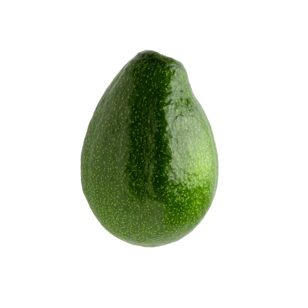 Зелений стиглий авокадо ізольований на білому тлі . — стокове фото