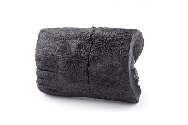 Natural wood charcoal Isolated on white background — Stock Photo, Image