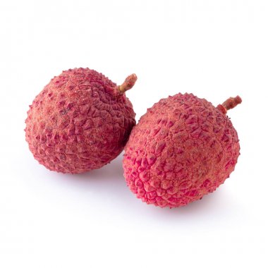 taze lychees beyaz bir arka plan üzerinde izole