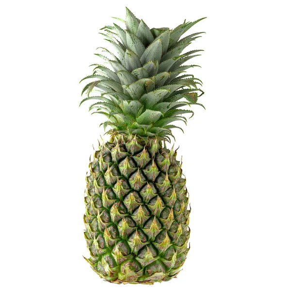 Single hela ananas isolerad på en vit bakgrund — Stockfoto
