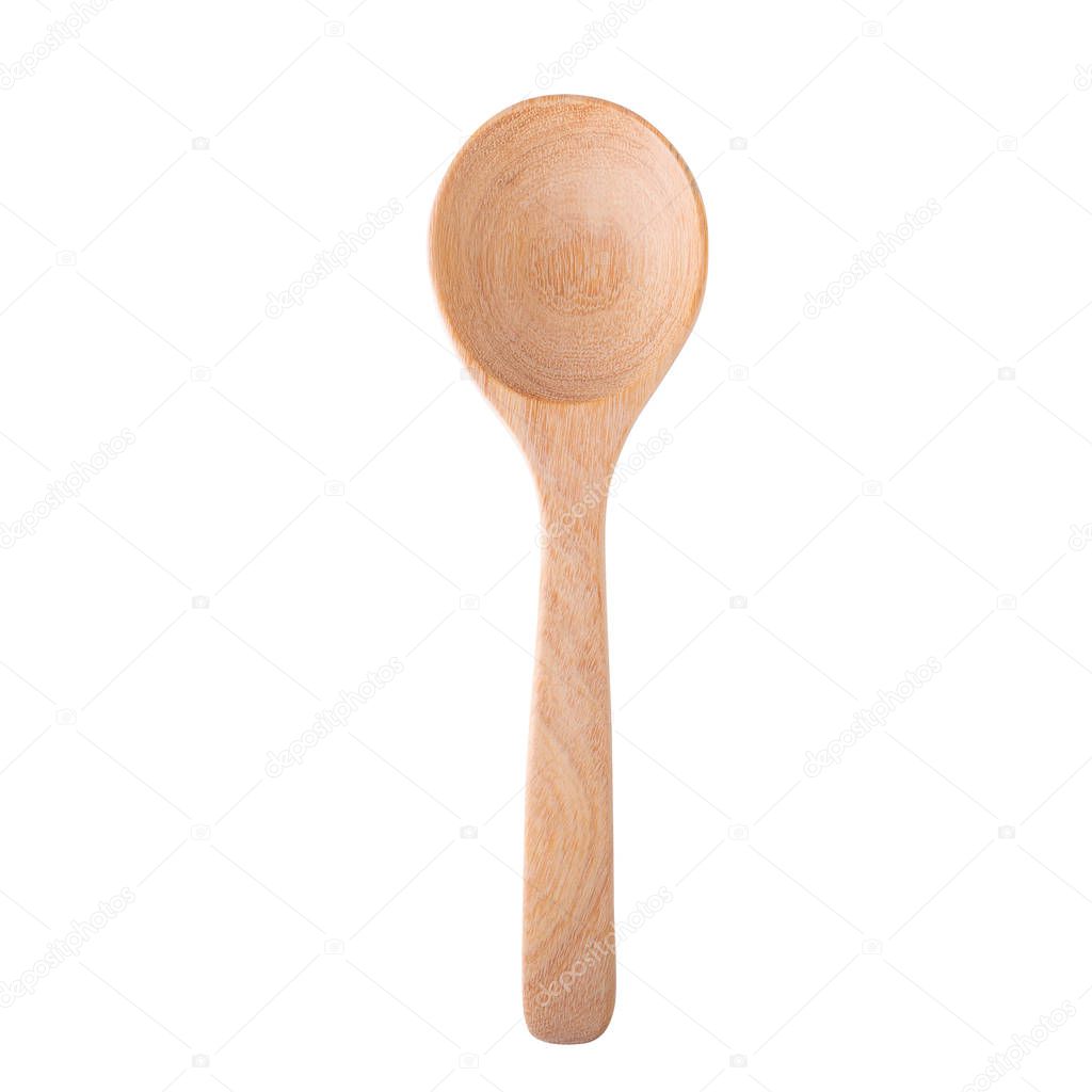 wooden spoon isolated over a white background